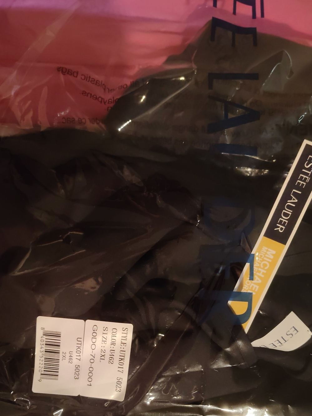Estee Lauder Black Branded Garment in Protective Bag